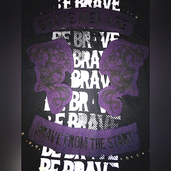 BLAC LABEL Gothic Graphic Embroidered Long Sleeve Exposed Hem Shirt Men's 4X Blk - Picture 8 of 14